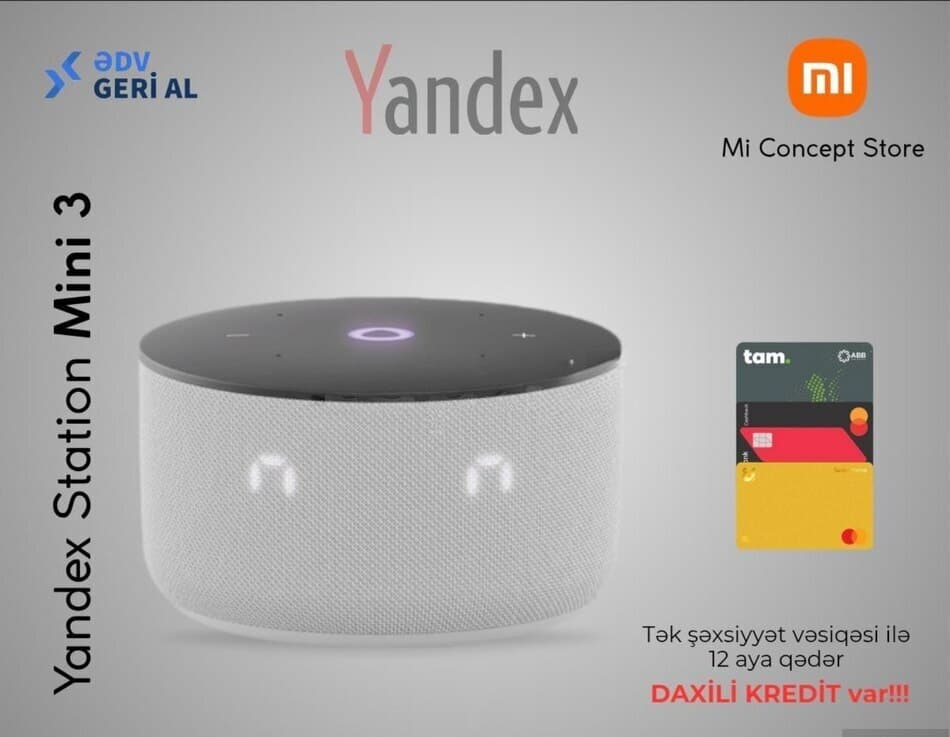 Ağıllı dinamik Yandex Station Mini 3 Grey