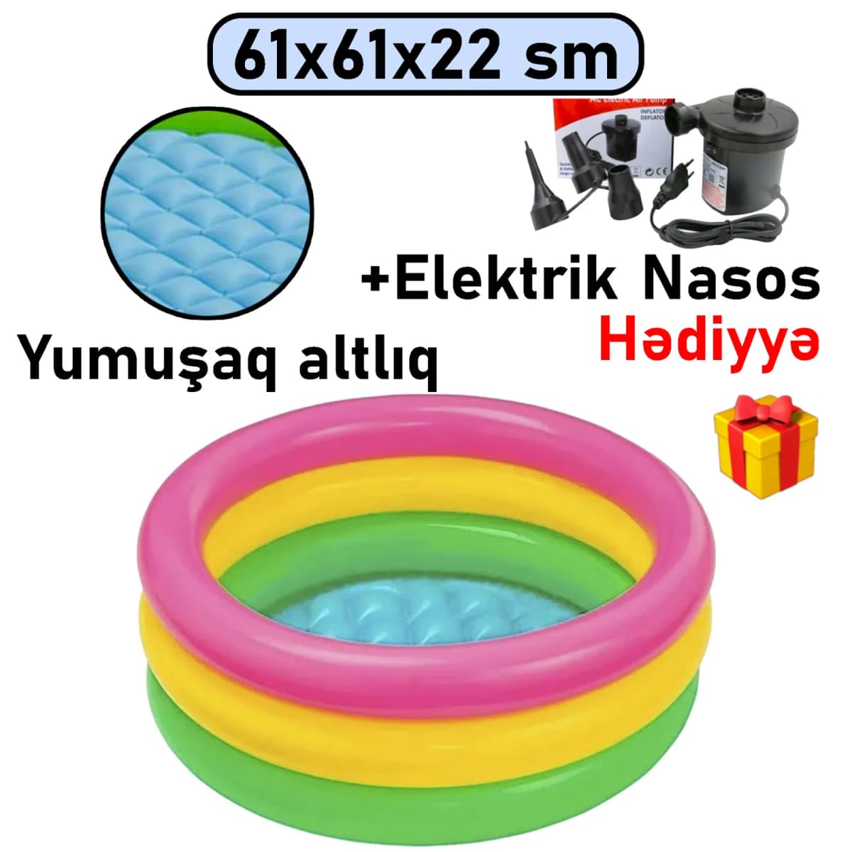 Şişmə hovuz Intex 61x61x22 sm, 28 l, dairəvi