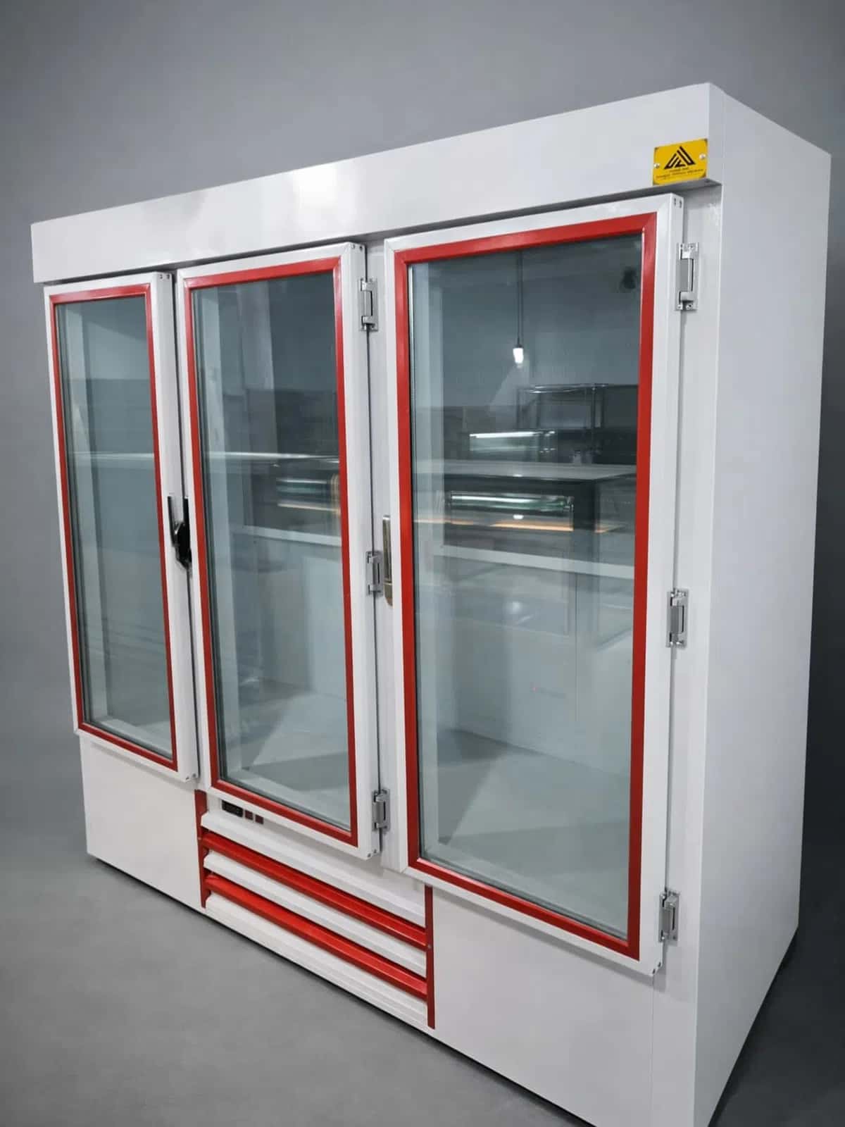 Glass door refrigerated display cases for markets - Tenderyard