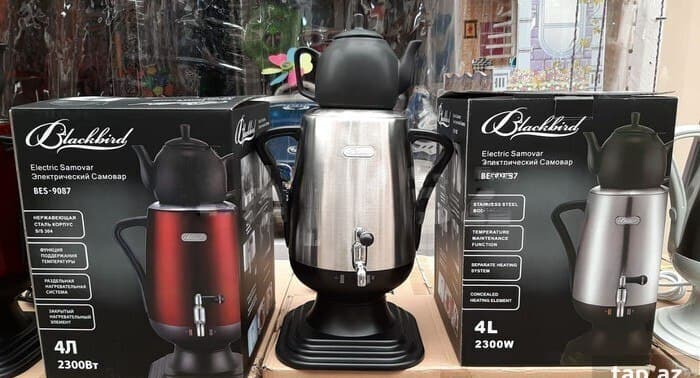 Samovar Paslanmayan polad material