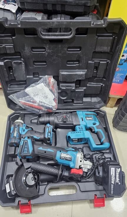Masaki Batareyalı Alət Dəsti (Drel, Perforator, Laqunda)