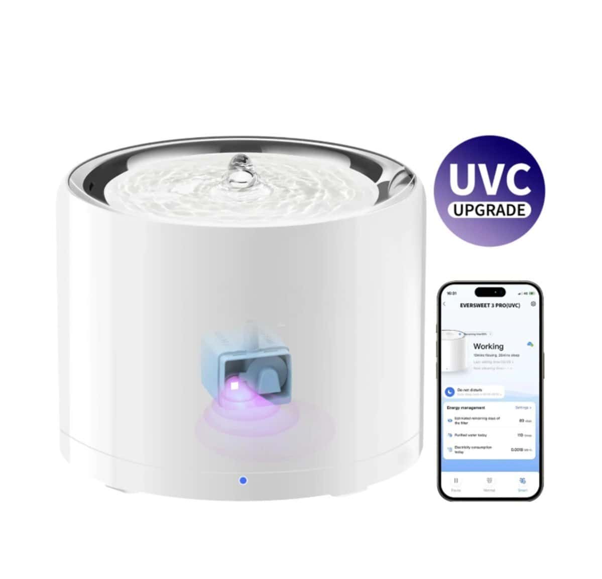 Petkit Eversweet 3 Pro UVC Ağıllı Su Fəvvarəsi - Tenderyard