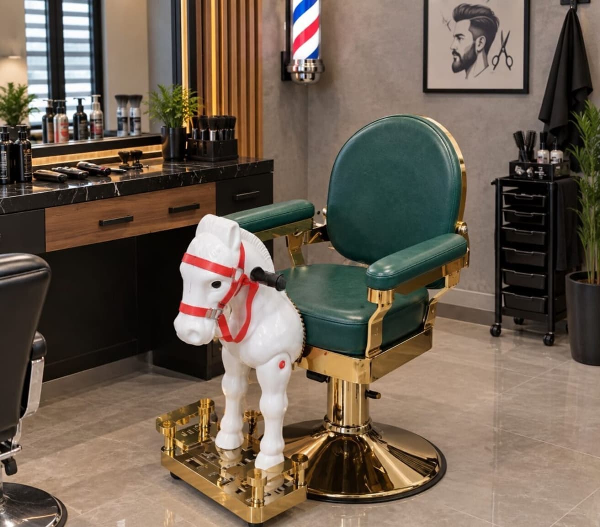 Uşaq bərbər kreslosu salon üçün