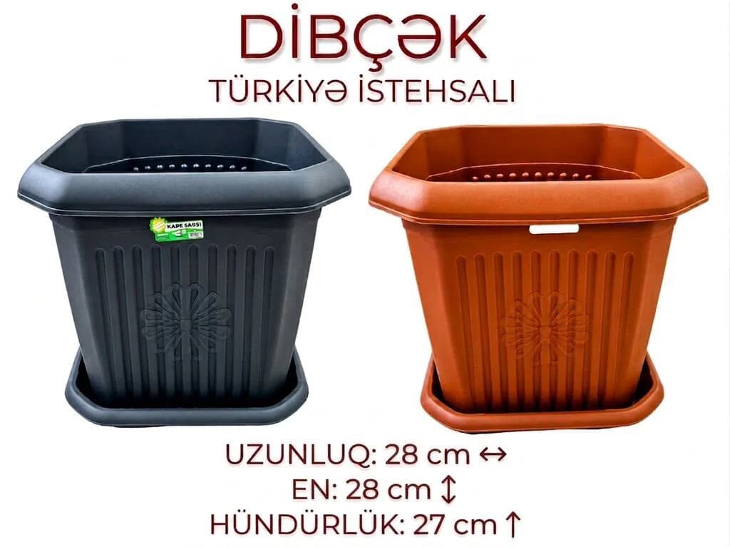 Türkiyə istehsalı plastik gül dibçəyi