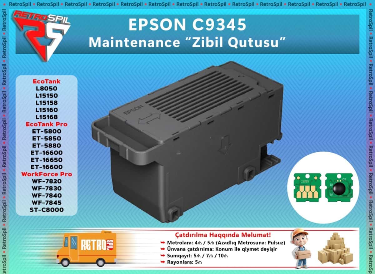 Epson C9345 Maintenance Box və Çip - Tenderyard