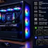 Masaüstü kompüter Ryzen 9 7900X, RTX Nvidia RTX 5060 Ti 8GB — şəkil 1