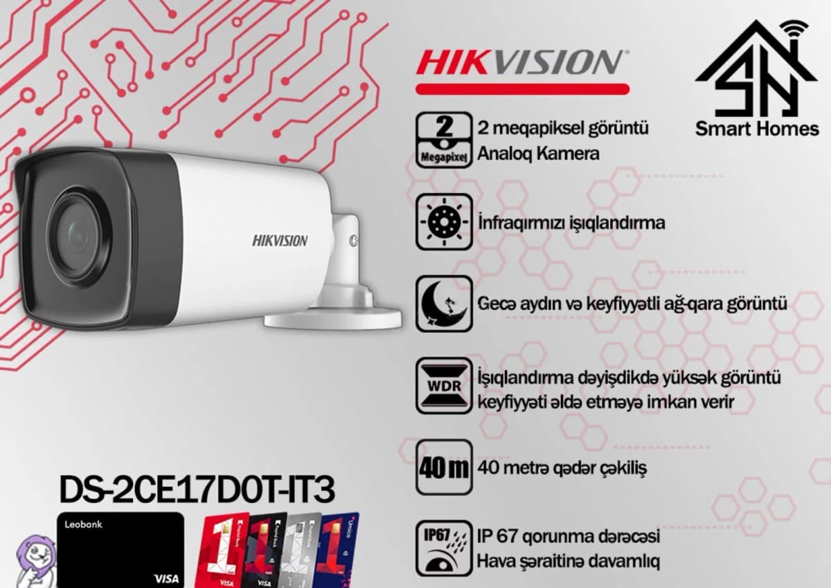 Müşahidə kamerası Hikvision 2MP DS-2CE17D0T-IT3