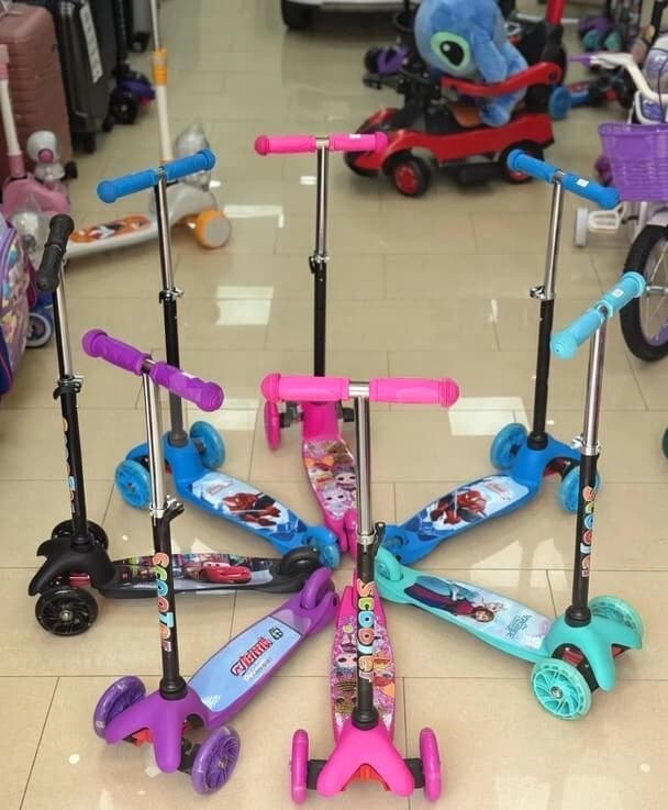 Uniseks uşaq skuteri, Trider skuter, Çəhrayı rəng