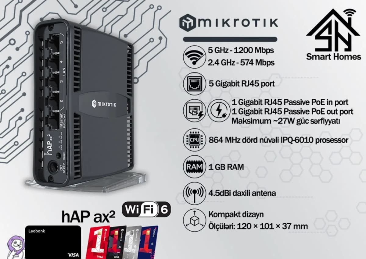 Router MikroTik hAP ax² Wi-Fi 6