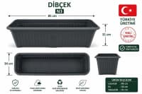 Türkiyə İstehsalı Plastik Gül Dibçəyi (85x34x31 sm) — şəkil 1