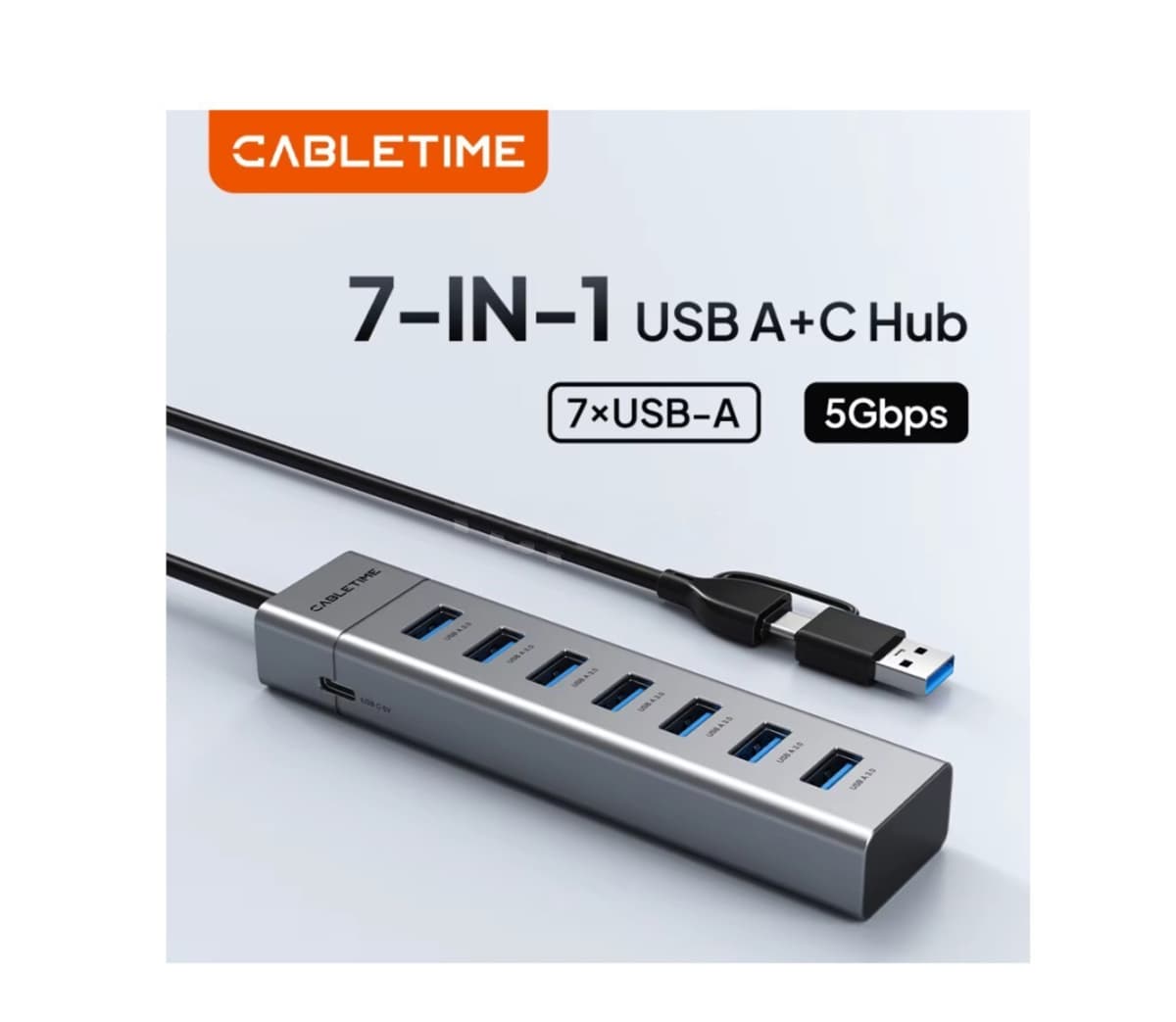 USB Hub 7-in-2 Type-C və USB-A