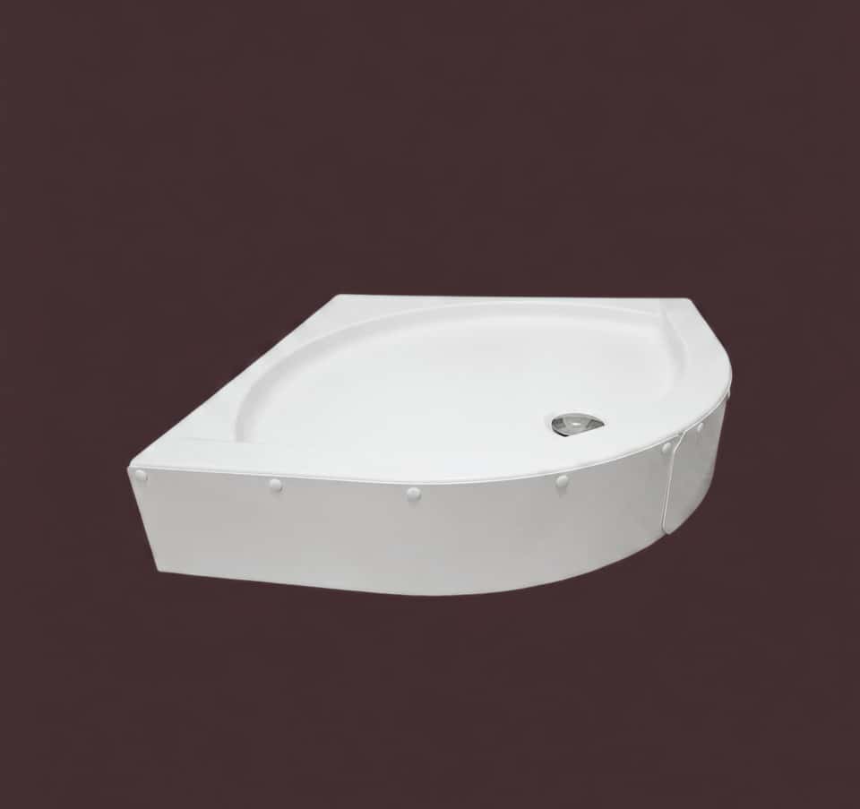 Semi-circular shower tray, White color - Tenderyard