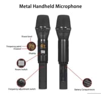 Simsiz mikrofon EYK UHF 2 kanallı karaoke dəsti — şəkil 2