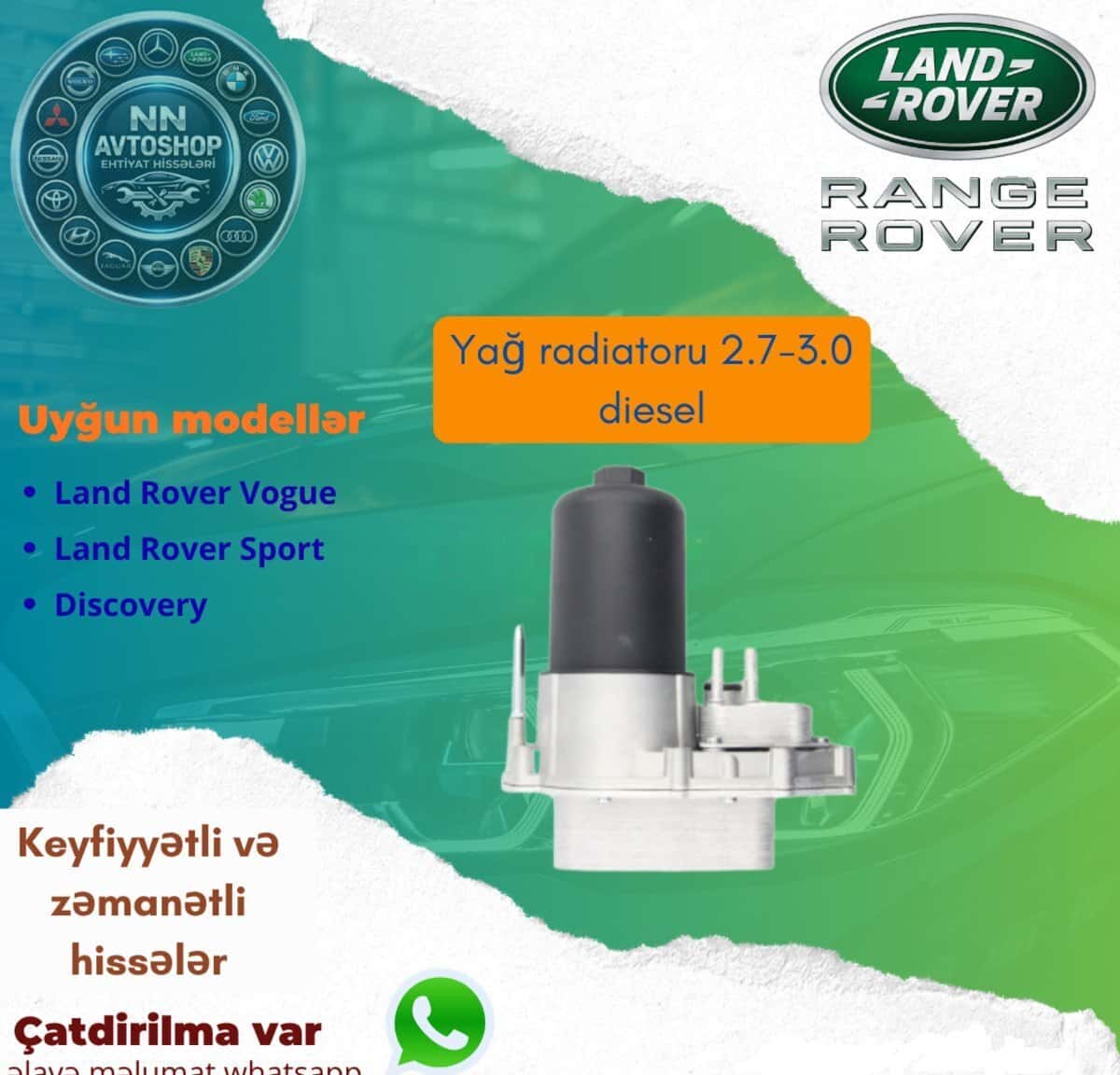 Yağ kitabça dəsti Land Rover Discovery, Range Rover Sport - Tenderyard