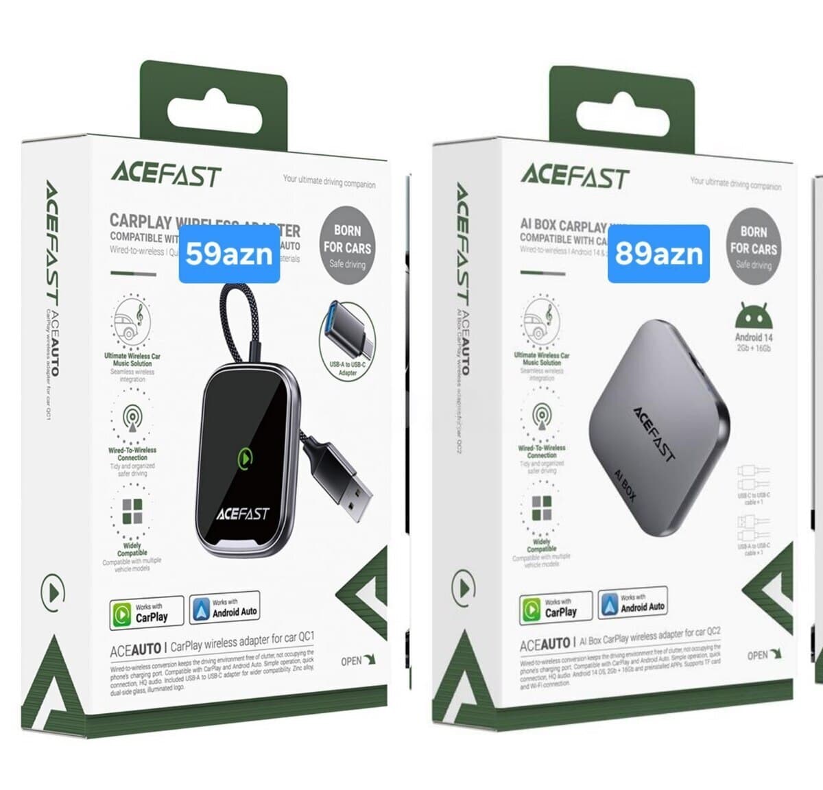 Acefast CarPlay və Android Auto Simsiz Adapter