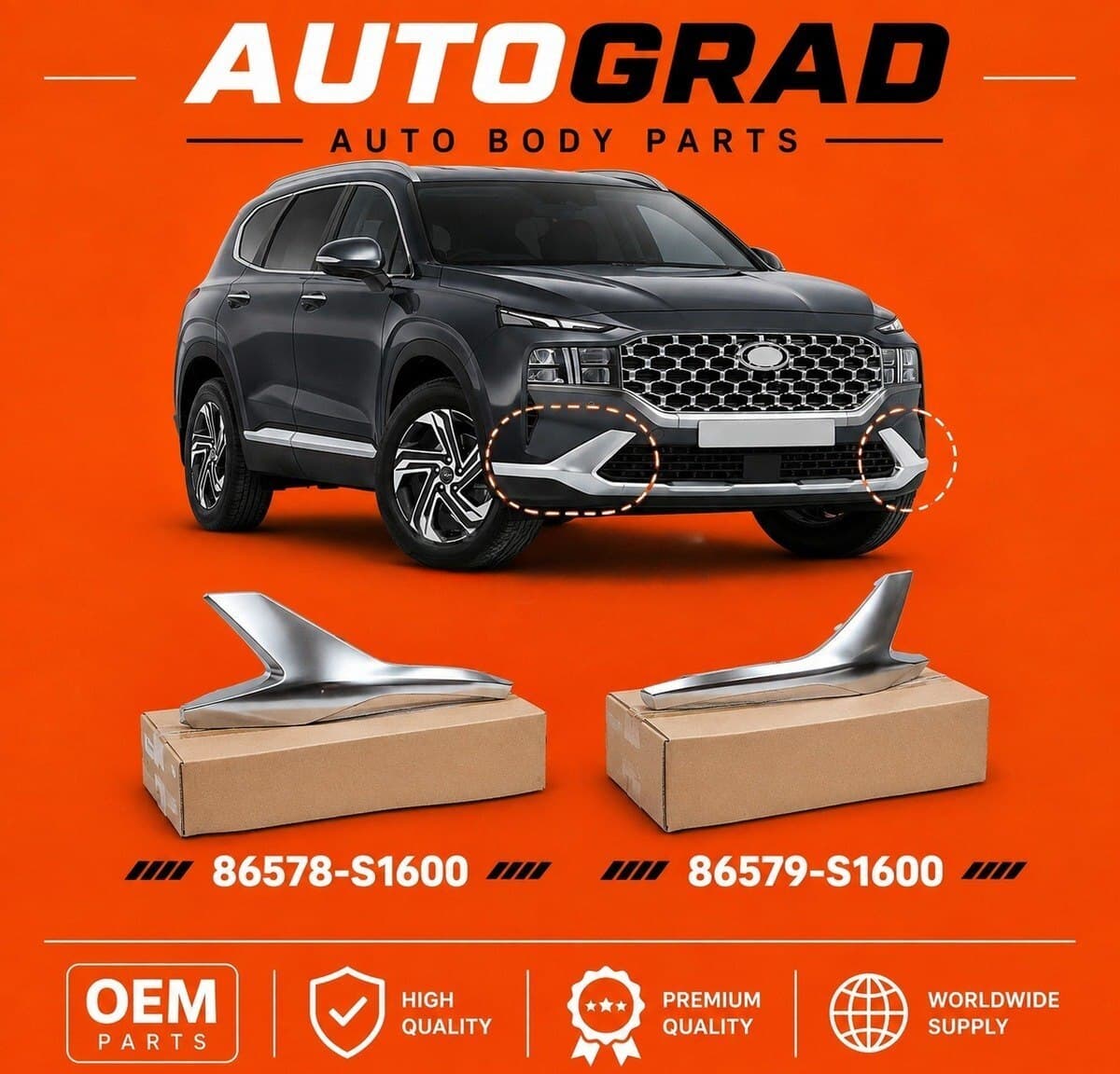 Ön bufer moldinqi Hyundai Santa Fe 2020-2023