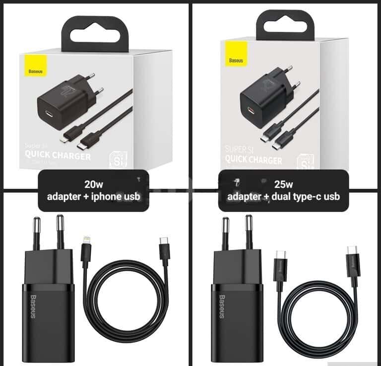 Baseus 20W/25W Adapter and USB Cable Sets - Tenderyard