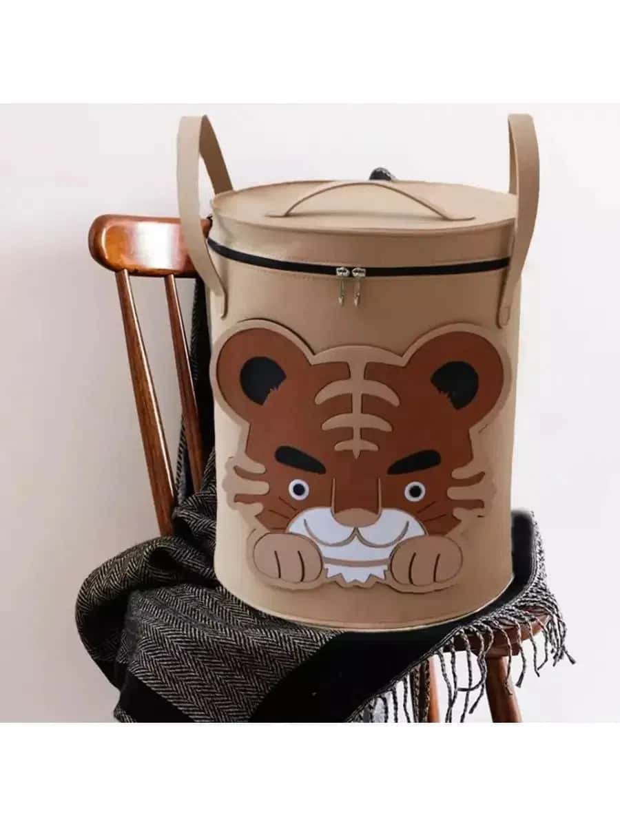 Unisex children's toy storage bin, Beige color - Tenderyard
