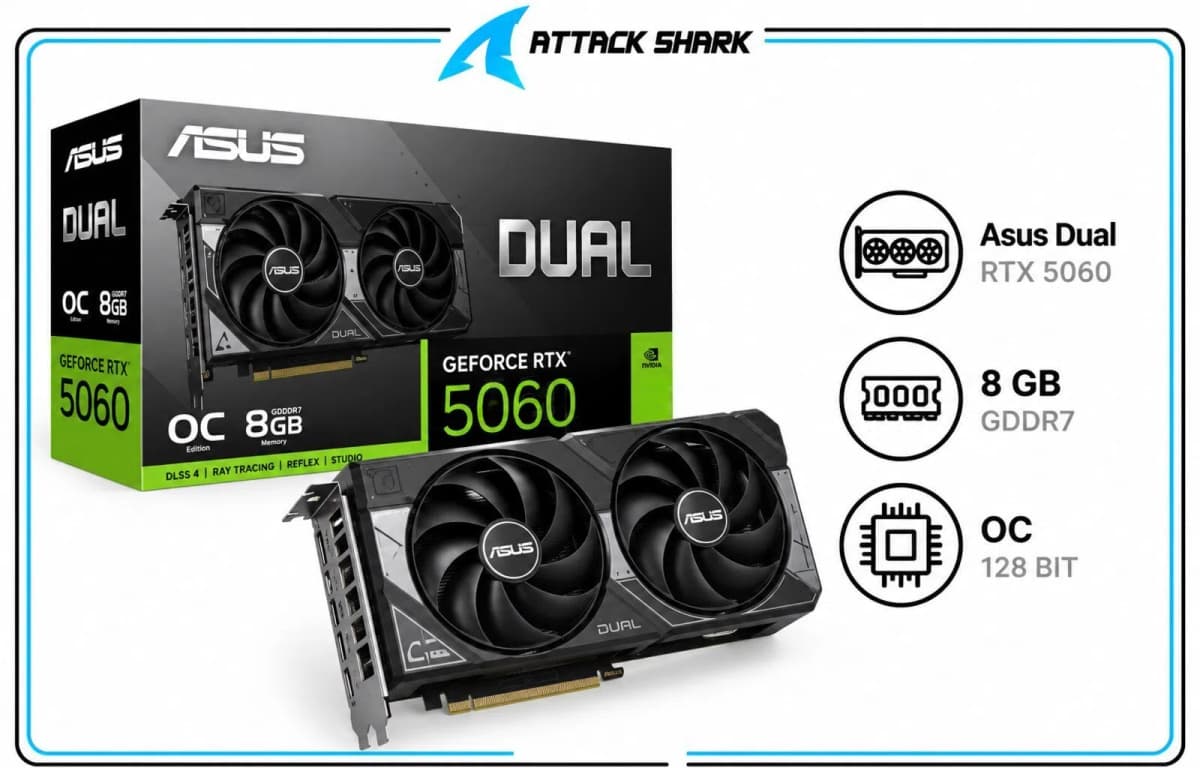 Videokart ASUS Dual RTX 5060 8GB OC GDDR7