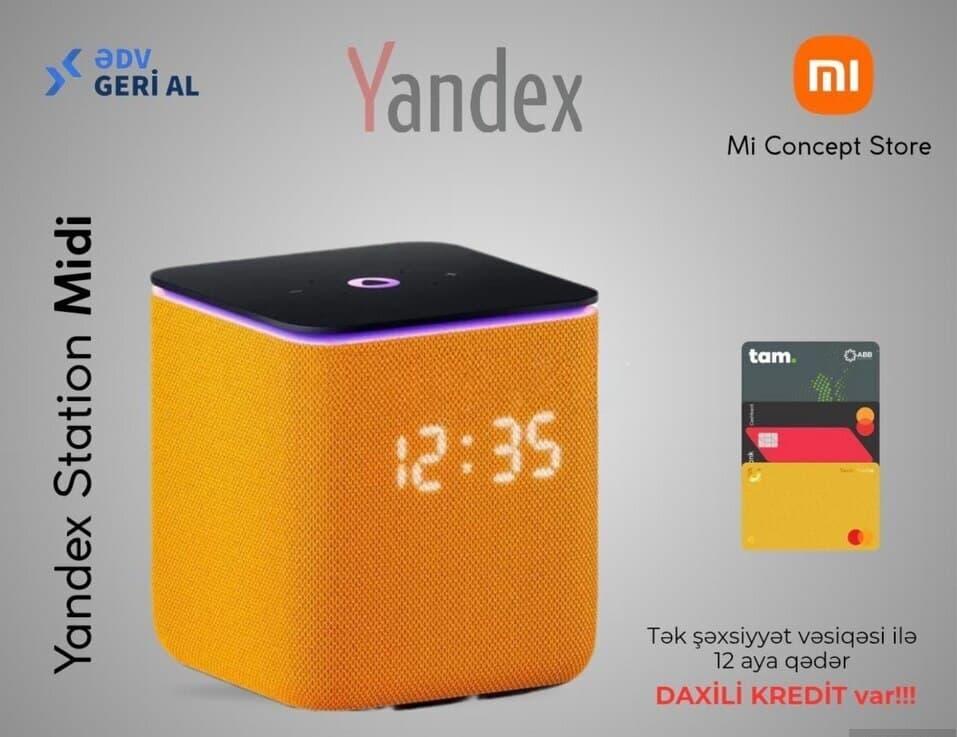 Ağıllı dinamik Yandex Station Midi Orange