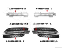 Duman farası xromu Mercedes W166 ML — şəkil 9