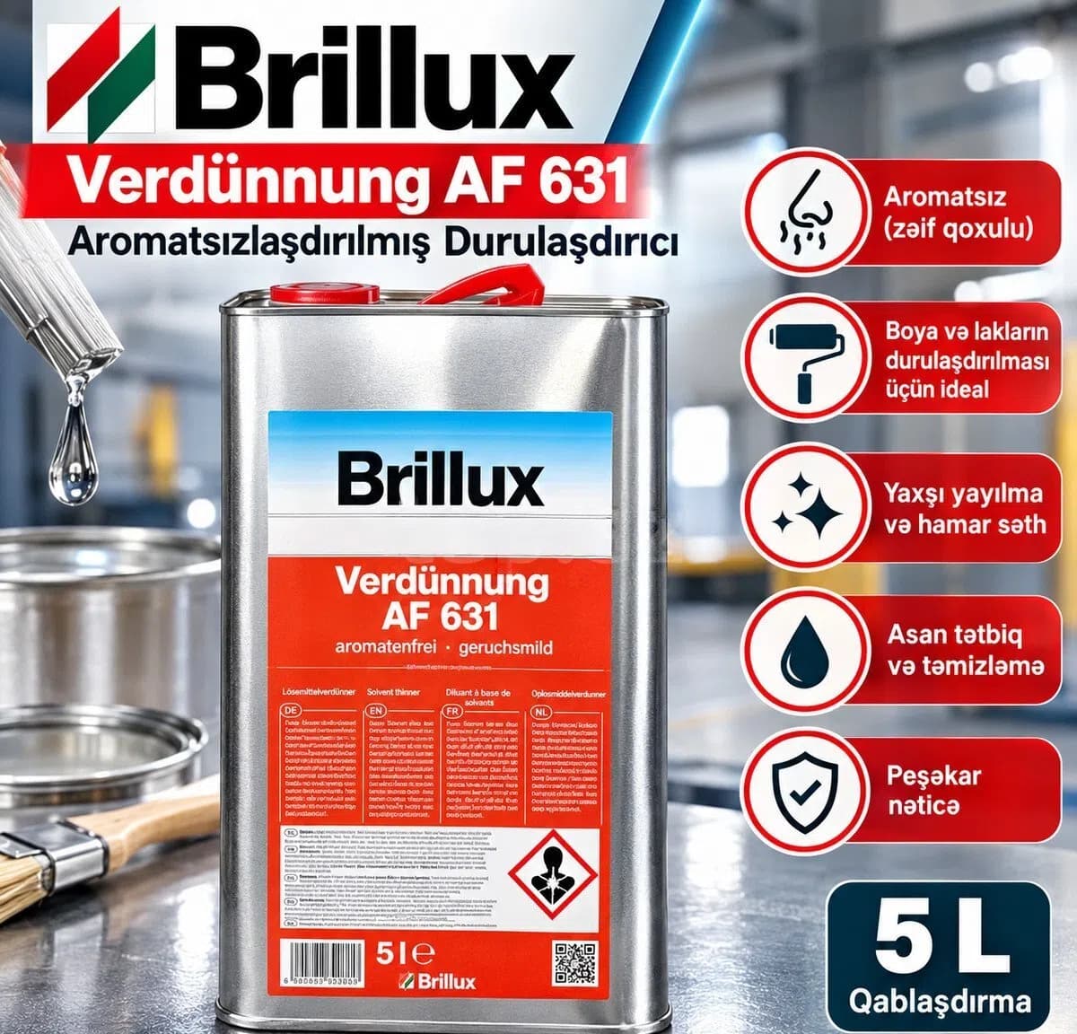 Durulaşdırıcı Brillux AF 631, 5 litr