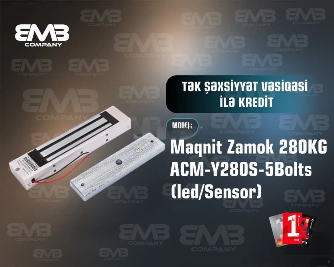 ACM-Y280S-5Bolts 280 KG Maqnit Qapı Kilidi (LED/Sensorlu)