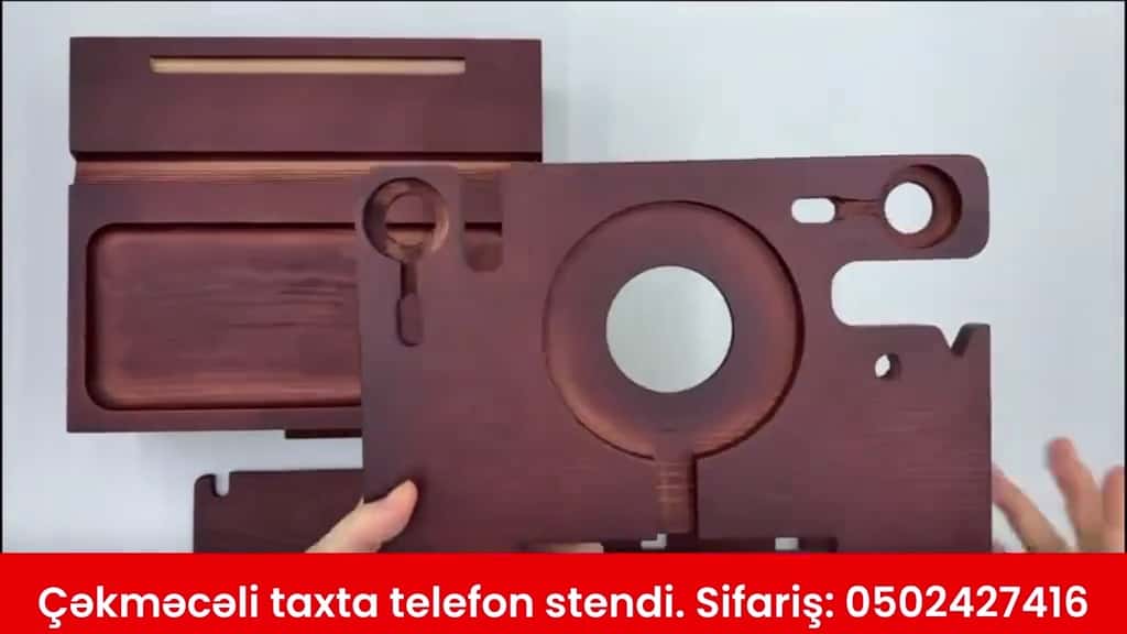 Wooden phone stand with drawer - Tenderyard