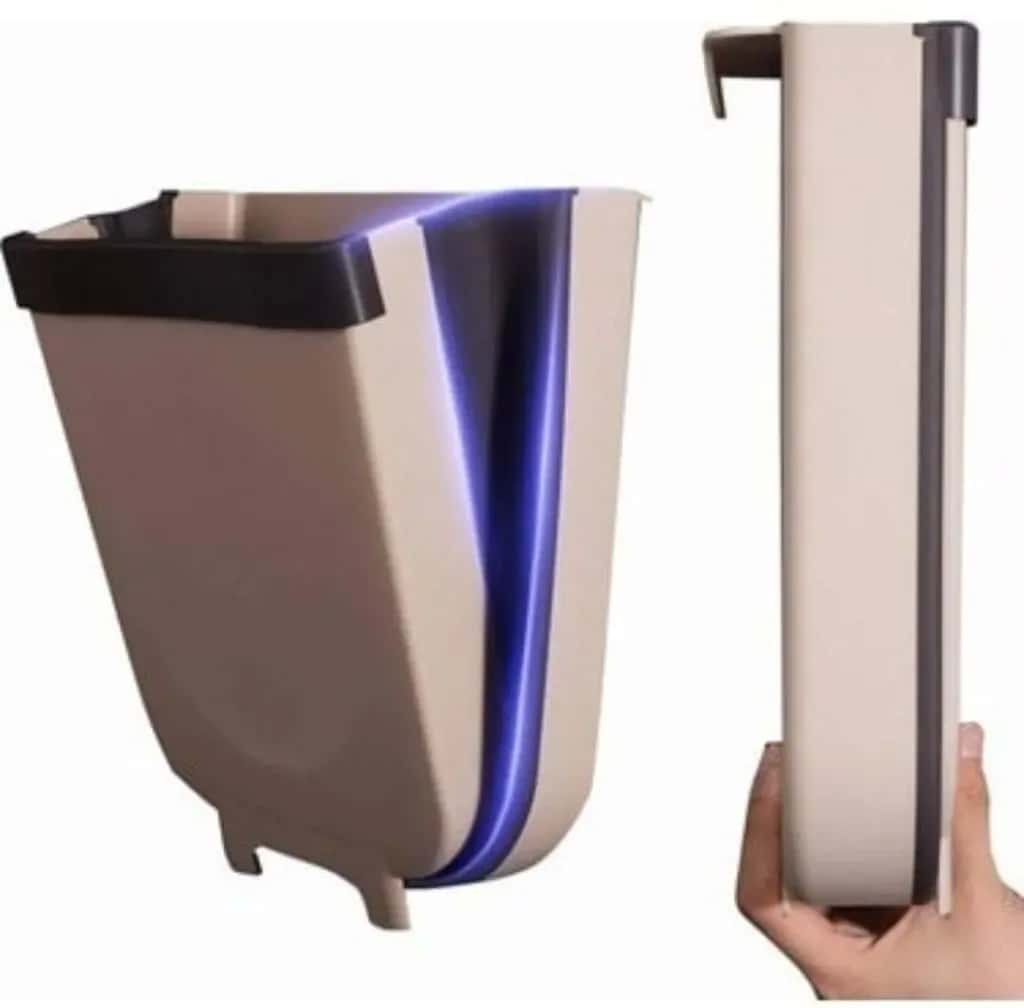 Collapsible door-mounted trash can - Tenderyard