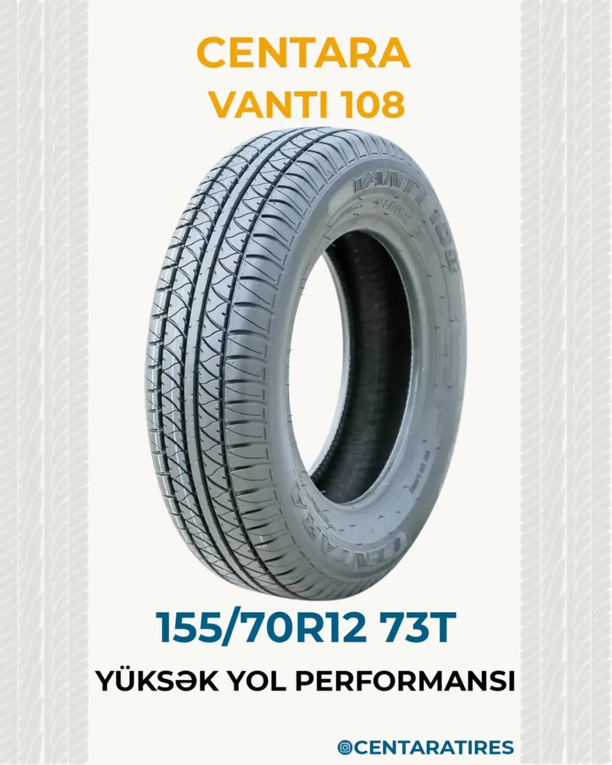 Avtomobil şini Centara Vanti 108 155/70R12