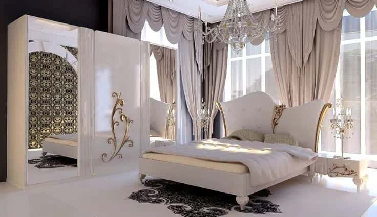 Wooden bedroom set, Beige color - Tenderyard