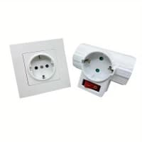 German Standard to Three-Prong Adapter Plug Socket, 16A 250V — şəkil 3