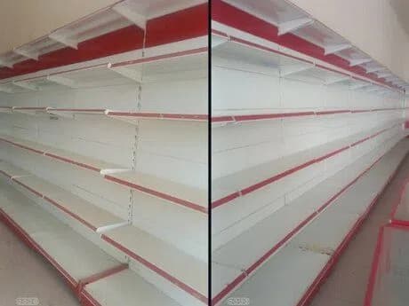 Mağaza və supermarket üçün metal vitrin rəfləri
