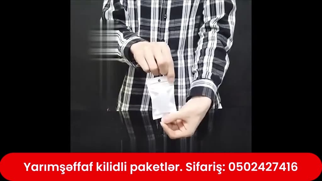 Yarımşəffaf kilidli ziplock paketlər