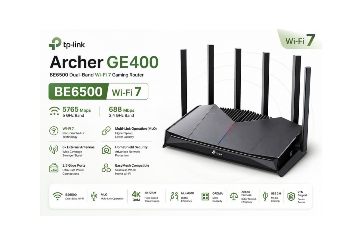 Router TP-Link Archer GE400 BE6500 Wi-Fi 7 Gaming