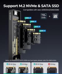 SSD qutusu Orico M.2 NVMe / SATA 10Gbps — şəkil 6