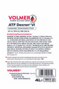Volmer ATF Dexron VI Avtomat Transmissiya Yağı, 4 Lt — şəkil 1