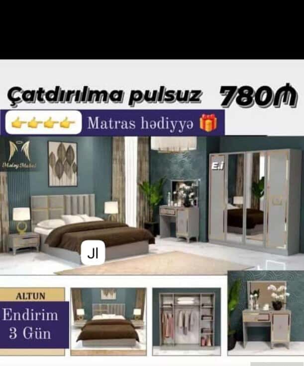 Laminat material yataq otağı dəsti, Qarışıq rəng - Tenderyard