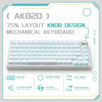 Mexaniki klaviatura Ajazz AK820 White Blue Switch — şəkil 7