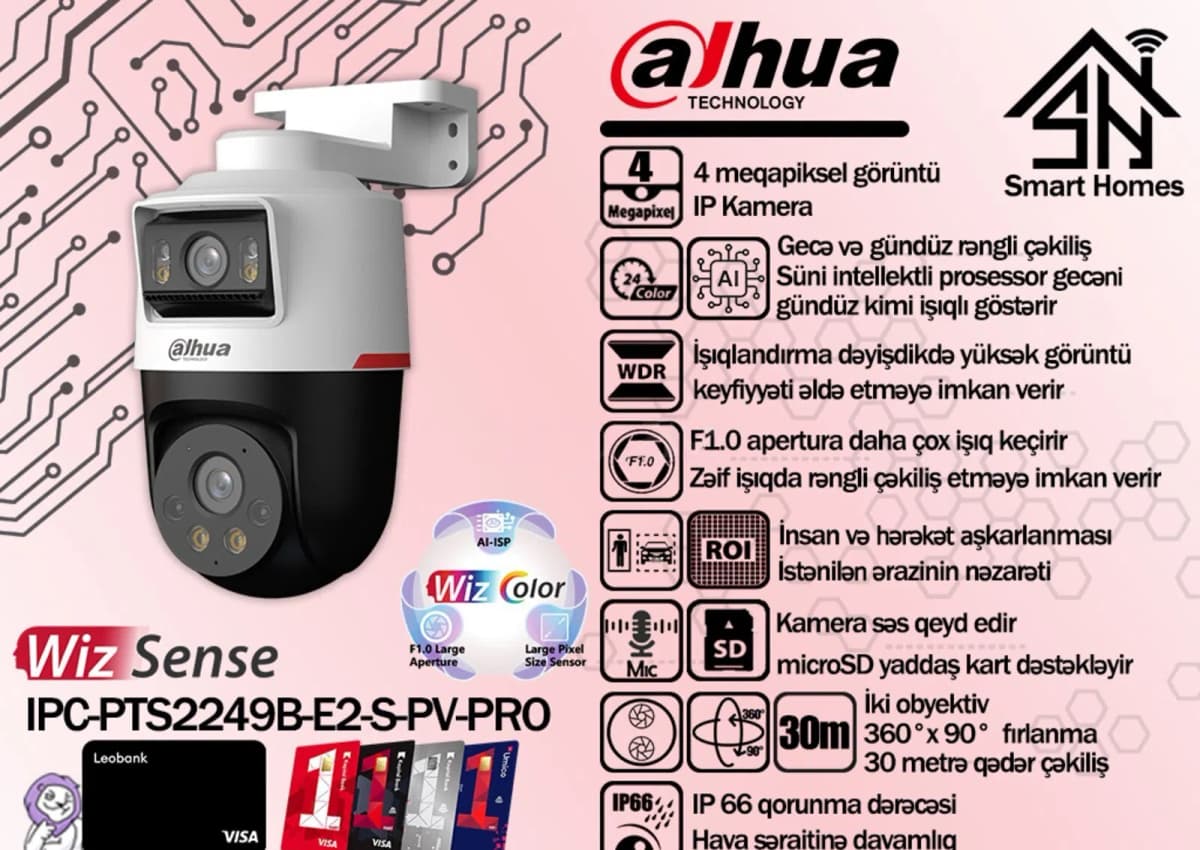 IP kamera Dahua 4MP WizColor DH-IPC-PTS2249B-E2-S-PV-Pro