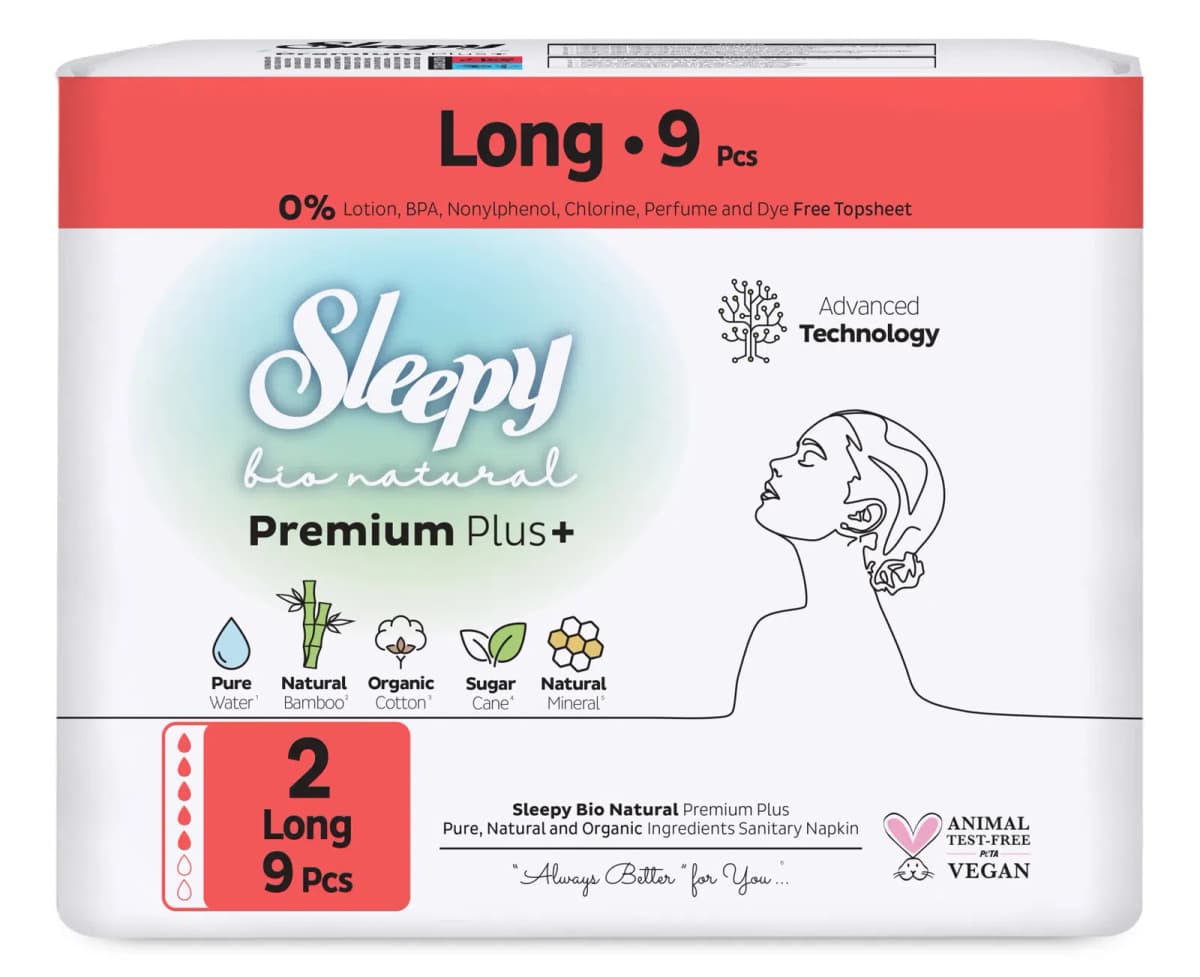 Sleepy Bio Natural Premium+ Gigiyenik Bez, 9 ədəd