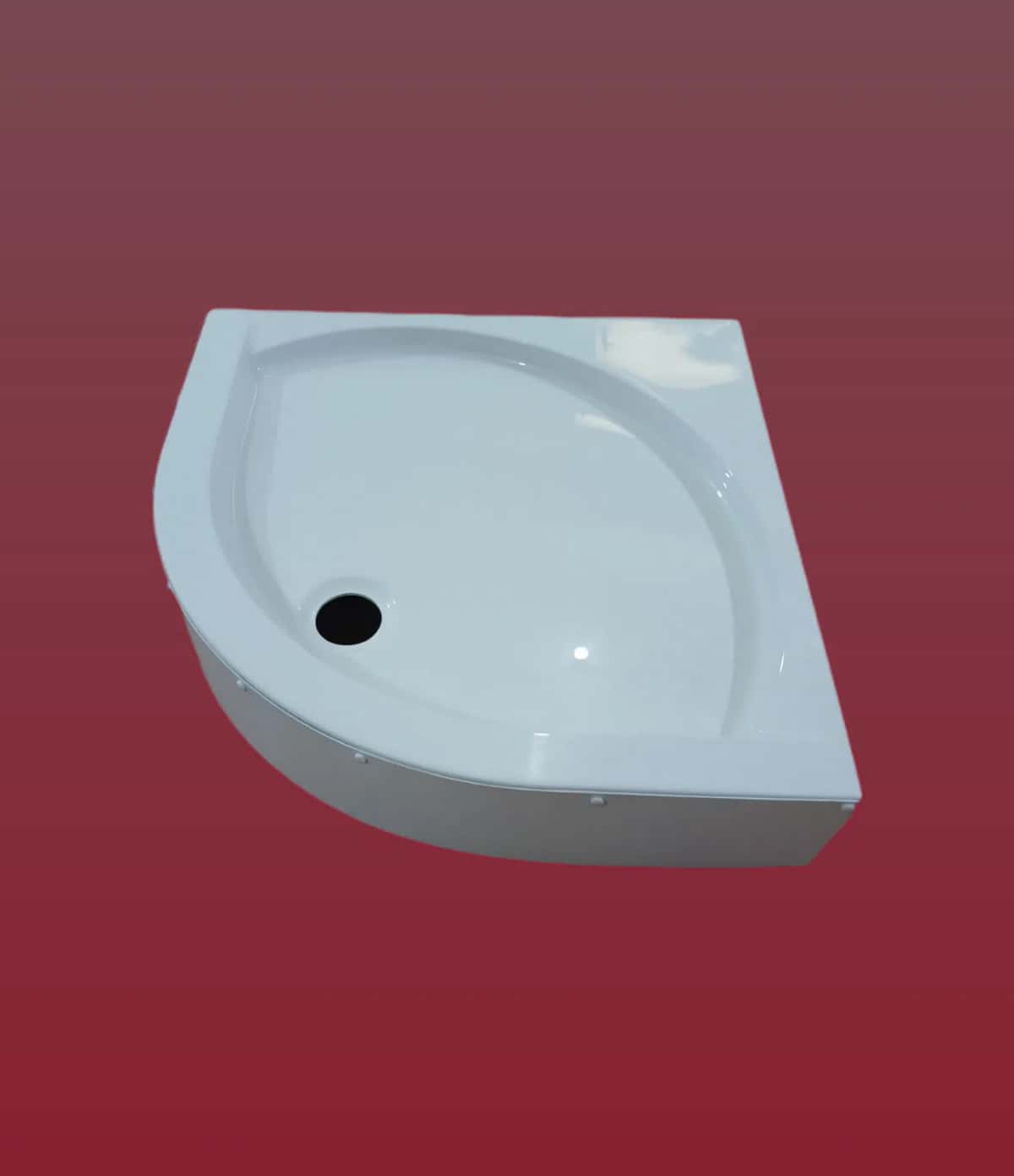Semi-circular shower tray, White color - Tenderyard