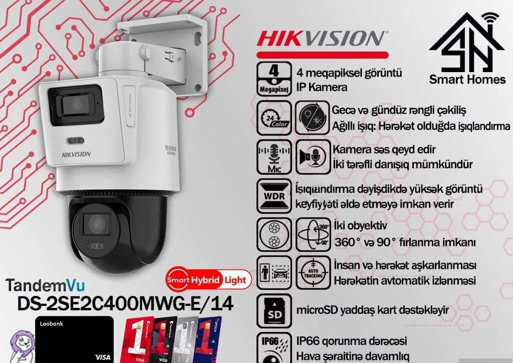 İP kamera Hikvision DS-2SE2C400MWG-E14 TandemVu