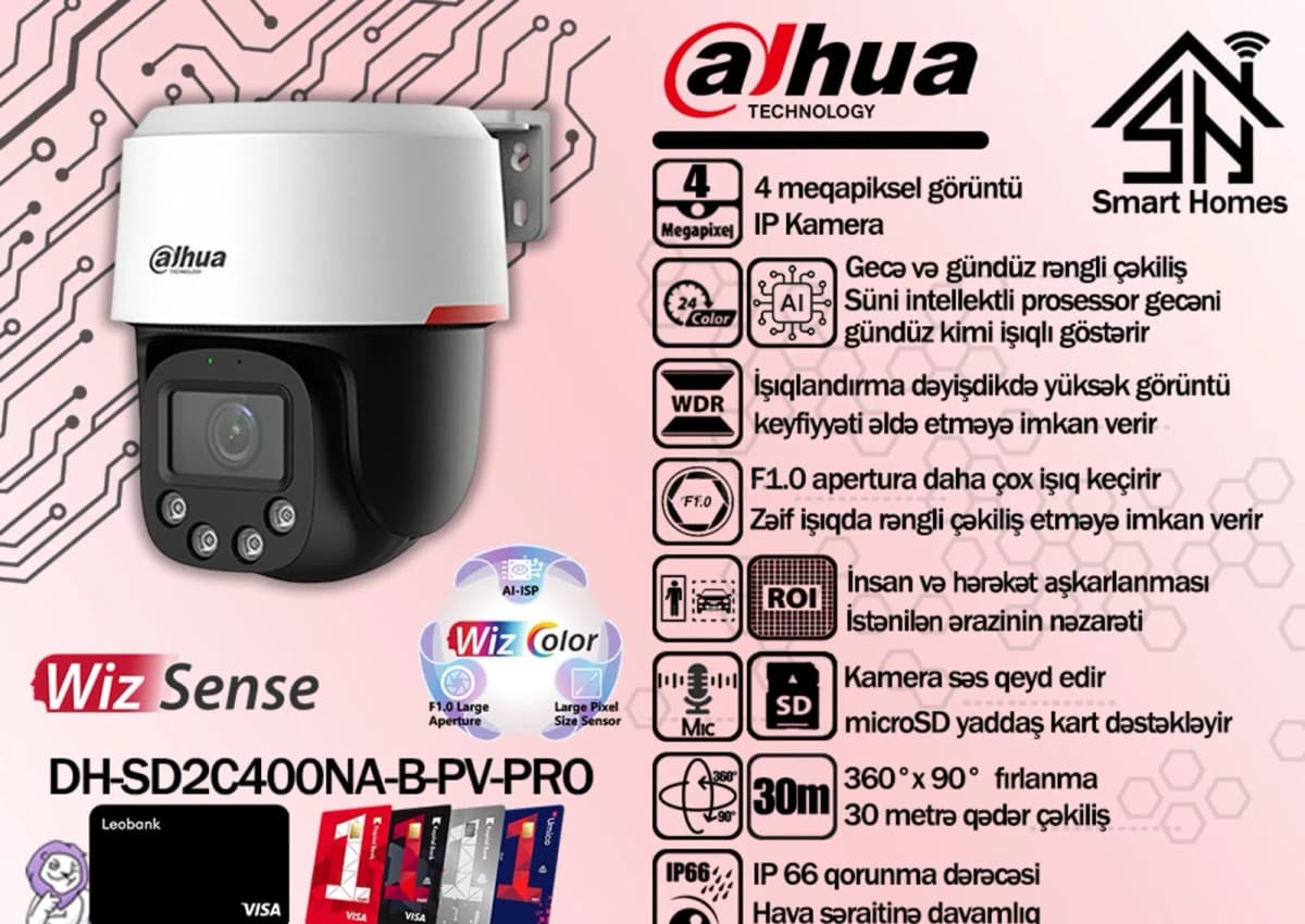 IP kamera Dahua 4MP WizColor DH-SD2C400NA-B-PV-Pro
