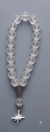 Təsbeh 81009 ağ akril plastik qətran 170 mm — şəkil 2