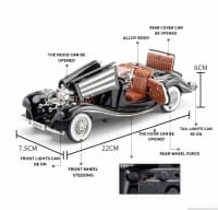 Mercedes-Benz 500 K Retro Metal Avtomobil Modeli — şəkil 5