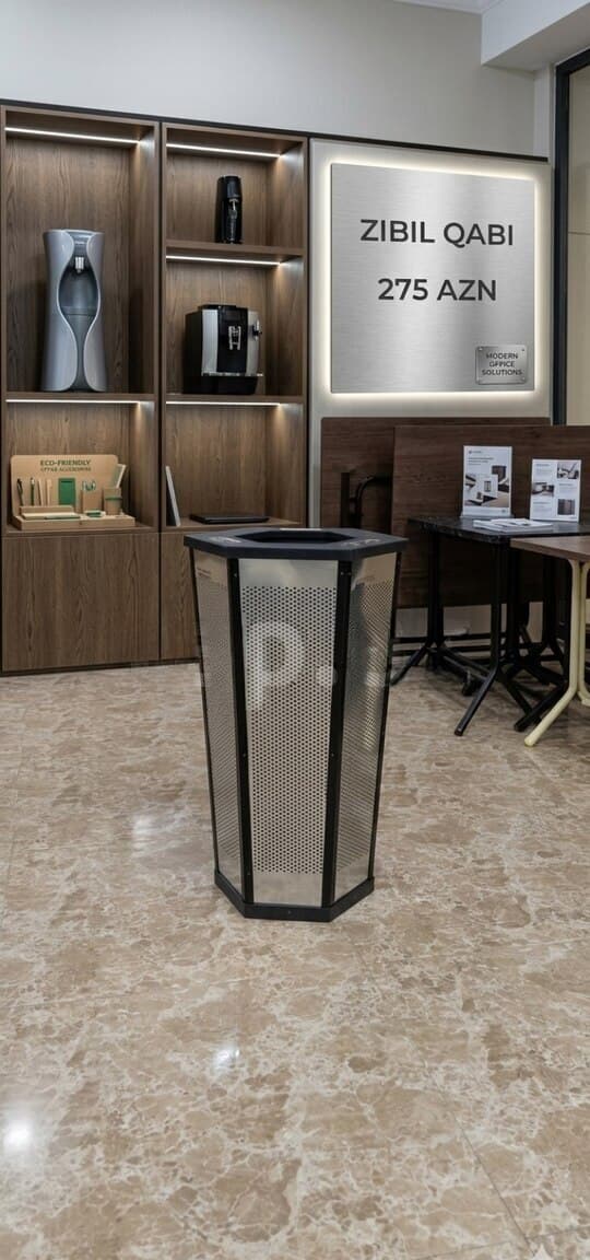 Zibil qabı altıbucaqlı paslanmayan polad 55 litr