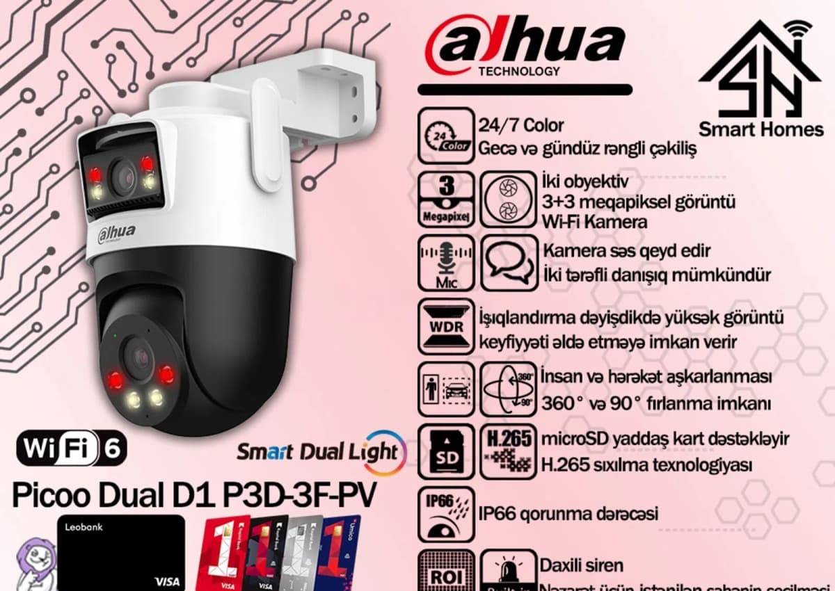 Wi-Fi kamera Dahua Picoo Dual D1 DH-P3D-3F-PV