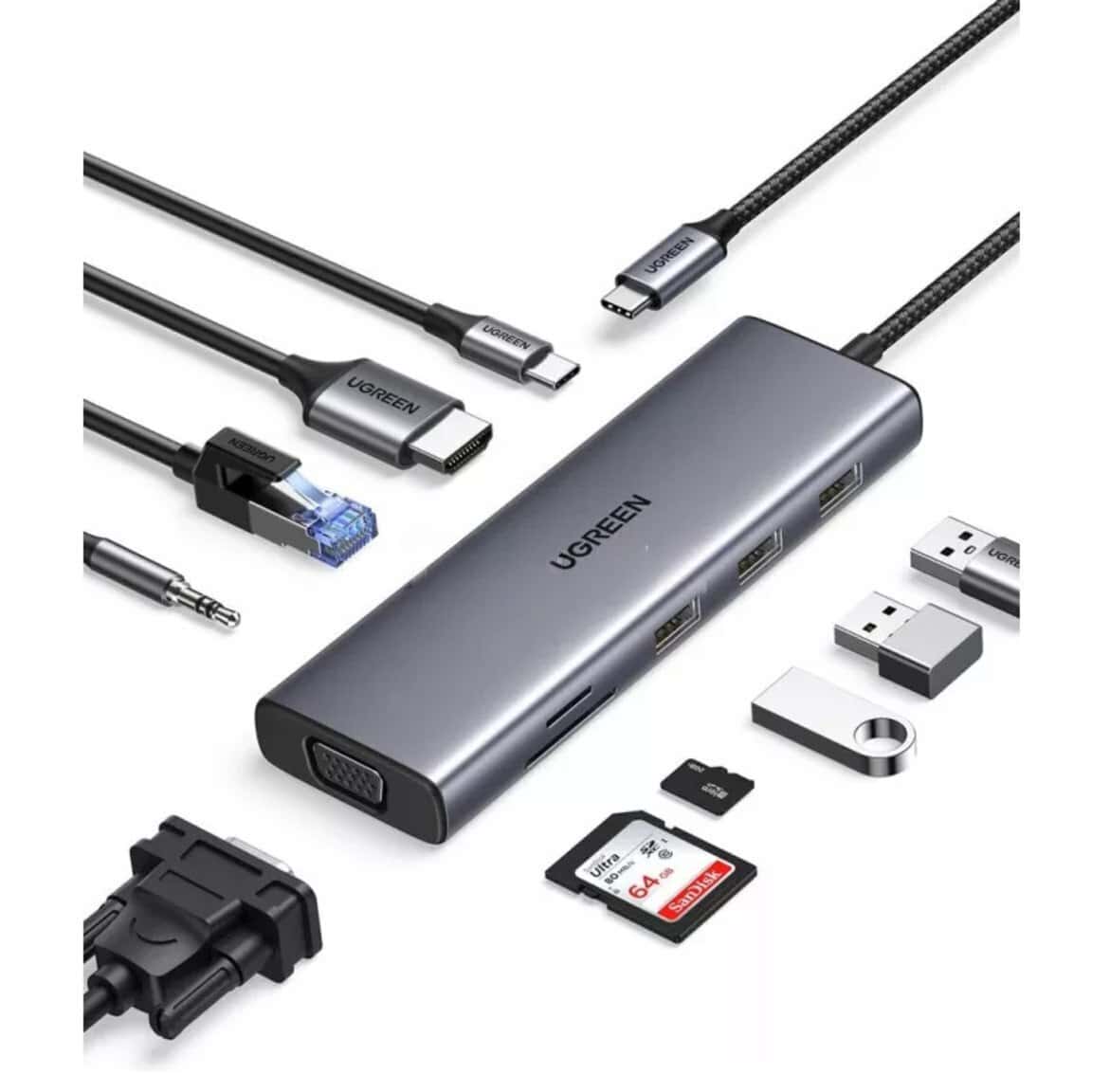 USB-C Hub Ugreen 10-in-1 CM498 4K HDMI - Tenderyard