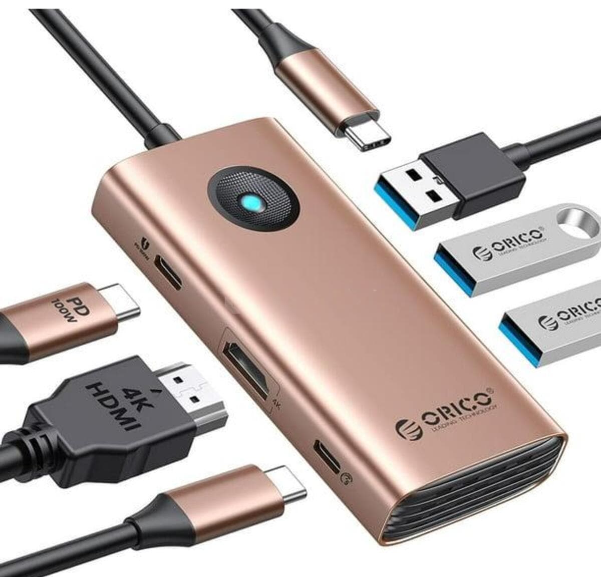 USB Type-C Hub Orico PW11-6PR-RG-EP 6-in-1